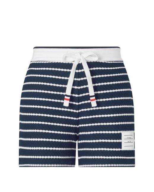 Thom Browne Blue Striped Shorts