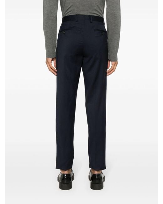 Lardini Blue Pleat-detail Tailored Trousers for men