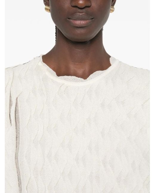 Ulla Johnson White Crew-Neck Top