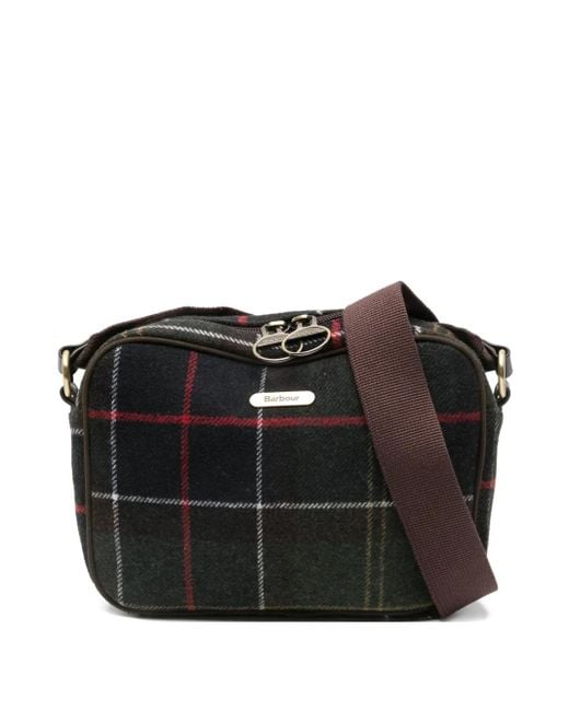 Barbour Black Umhängetasche Mit Karomuster