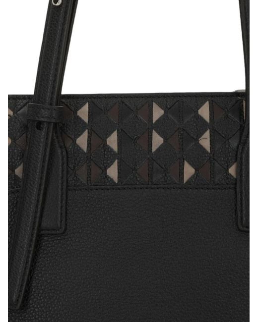 Serapian Black Medium Mosaico Panelled Tote Bag