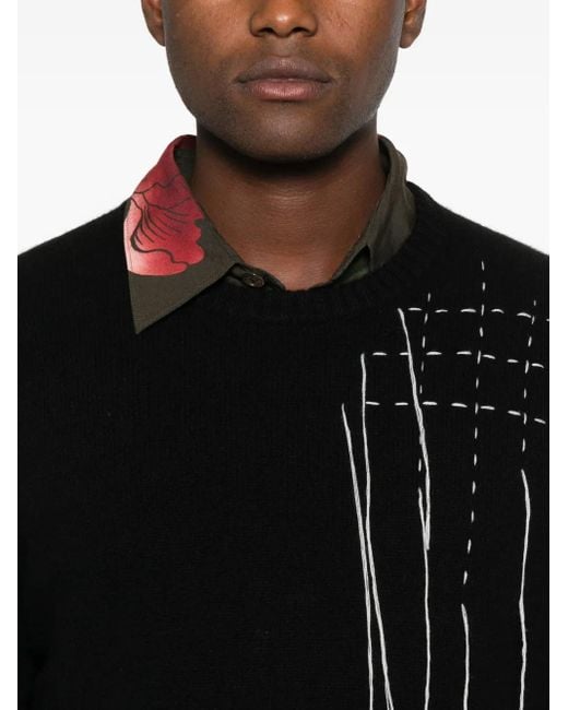 Pull À Détails De Surpiqûres A Tentative Atelier pour homme en coloris Black