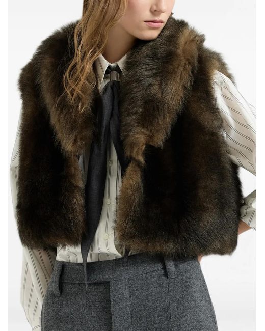 Brunello Cucinelli Soft Lammy Top in het Brown