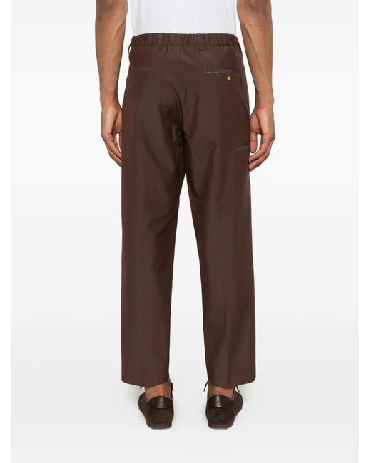Grayed Blue Belt-Loop Trousers for men