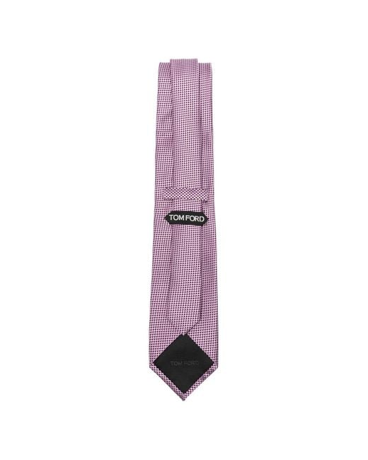 Tom Ford Purple Logo-Patch Tie for men