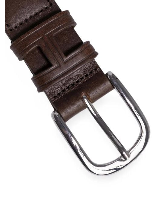 Hackett Gray Parachute Braided Leather-Trim Belt for men