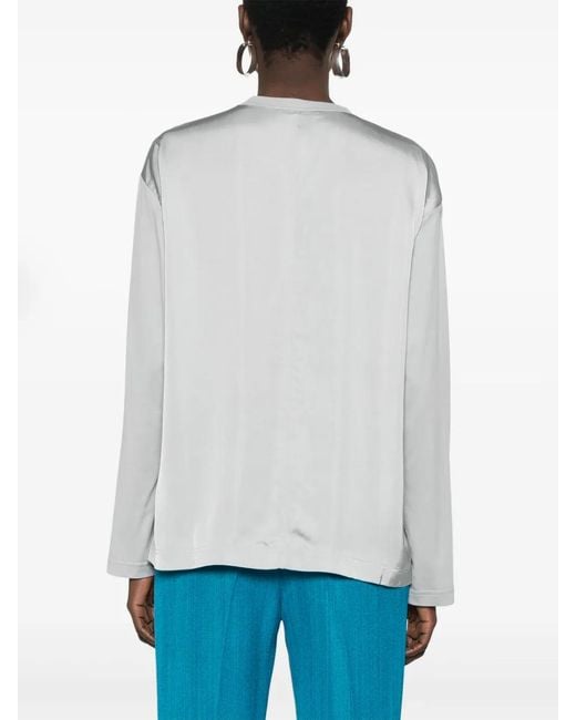 Fabiana Filippi White Panelled Long-Sleeve T-Shirt