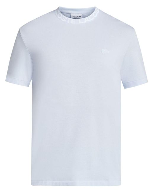 Lacoste White Logo-collar Cotton Piqué T-shirt for men
