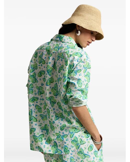 Polo Ralph Lauren Blue Butterfly-Print Shirt