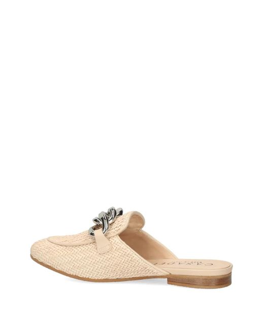 Casadei White Chain-Detail Slippers