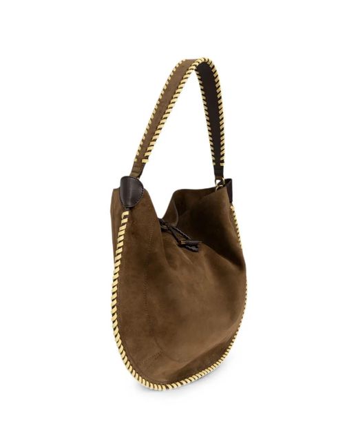 Isabel Marant Brown Oskan Whipstitch Leather Tote Bag