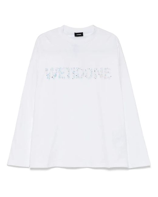 we11done White Sparkle-Logo T-Shirt