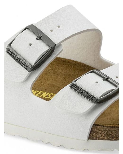 Birkenstock White Arizona Buckle-Fastening Sandals