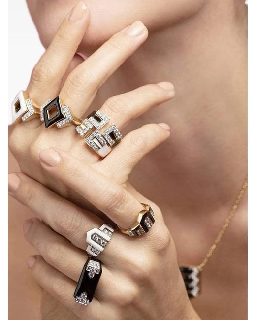 David Webb Brown 18K Gap Diamond Ring