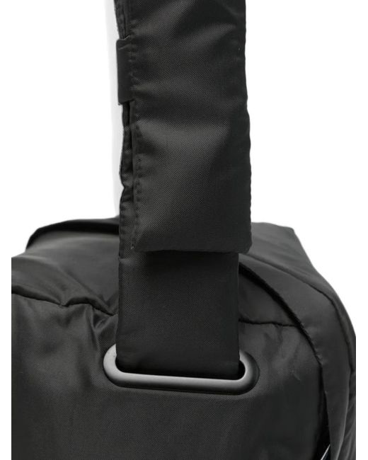 Y-3 Black Padd Logo-Print Padded Messenger Bag for men