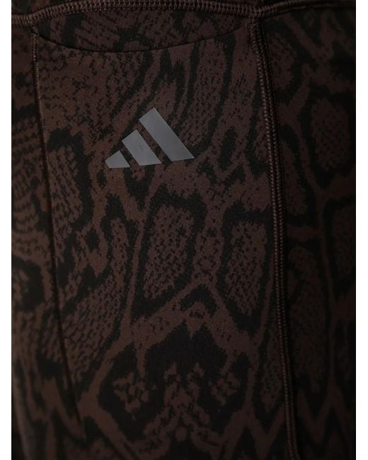 Adidas Black Optime Primelift Snake-Motif Leggings