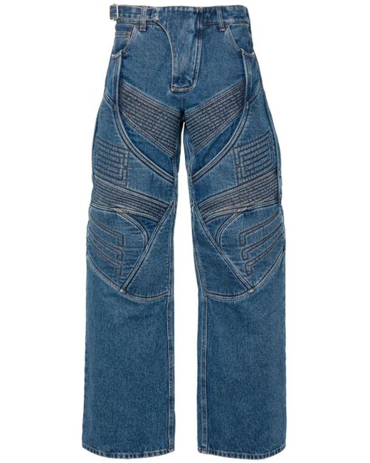 Acne Wide-Leg-Jeans mit Einsätzen in Blue für Herren