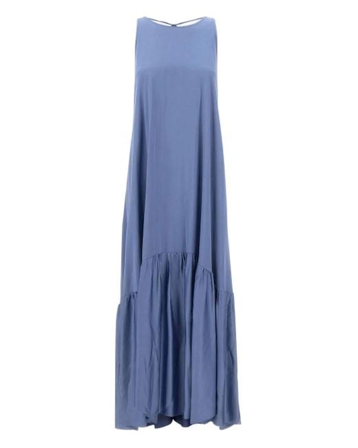 Kaos Mouwloze Jurk Met Ruches in het Blue