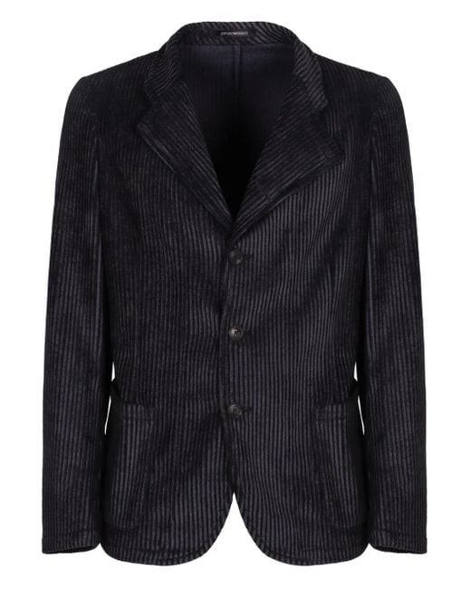 Emporio Armani Blazer aus Cord mit drei Knöpfen in Black für Herren