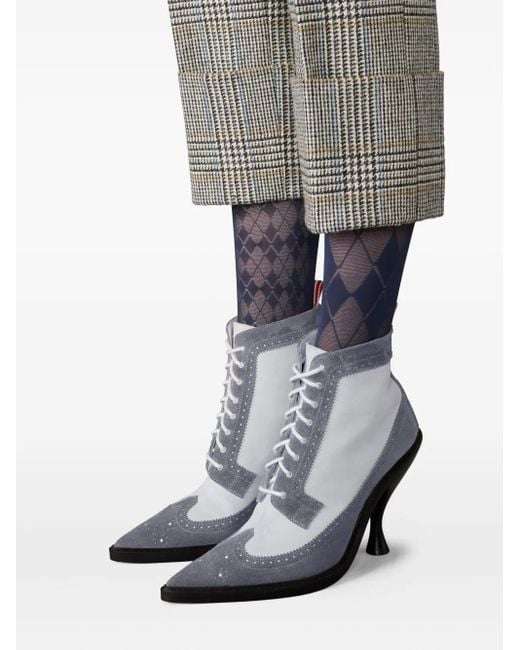 Thom Browne Blue 90Mm Wingtip Boots