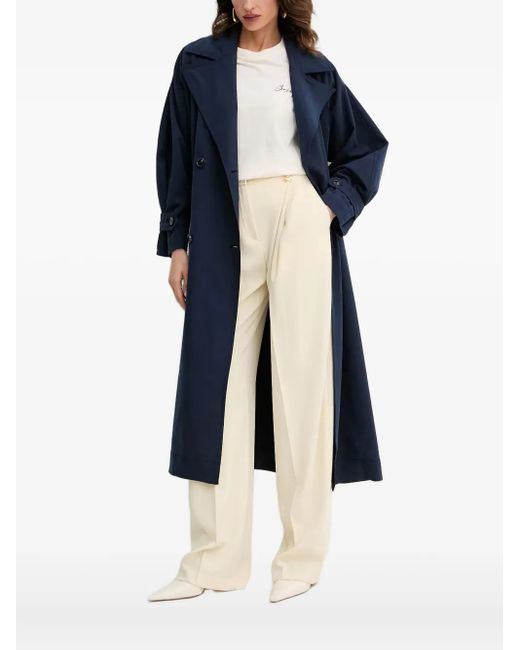 Boss Blue Belted Trench Coat