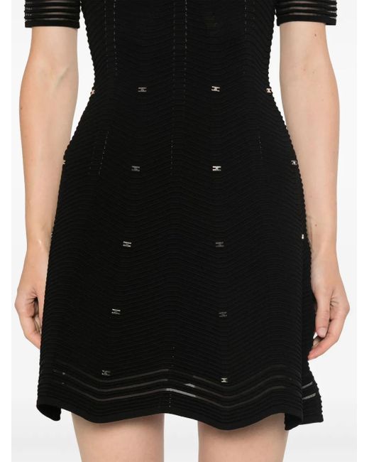 Elisabetta Franchi Black Elegant Dress For Fall 2024
