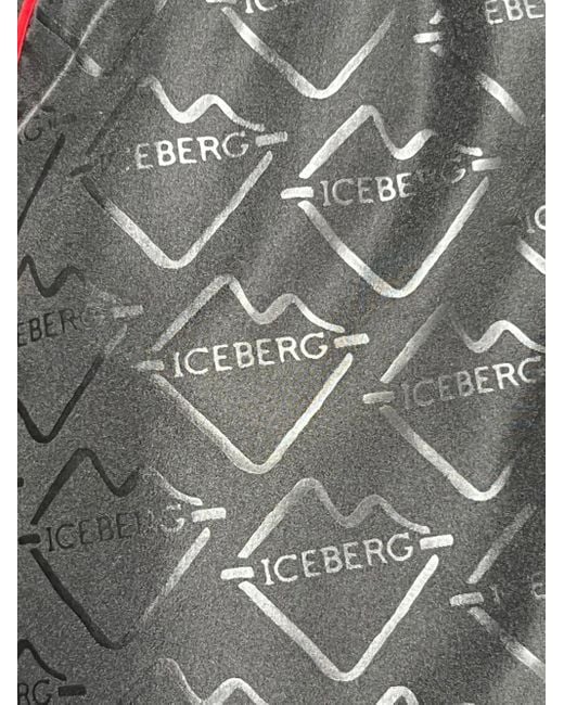 Iceberg Badeshorts Mit Logo-Muster in Gray für Herren