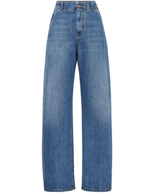 Brunello Cucinelli Blue Jeans mit weitem Bein
