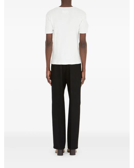 Maison Margiela White Ribbed Crew-Neck T-Shirt for men