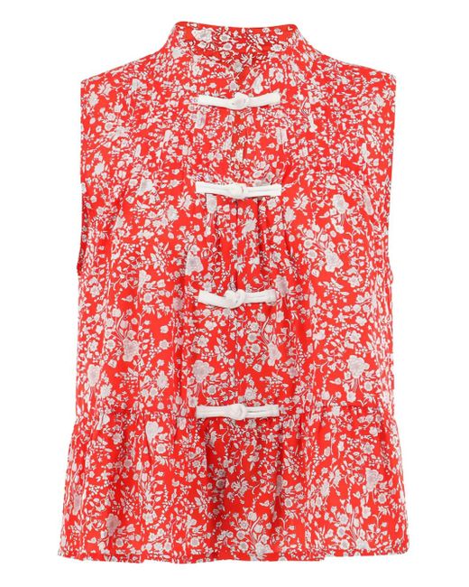 Sea Lucille Liberty フローラル トップ Red
