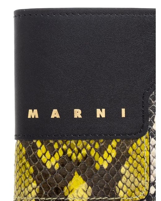 Portafoglio Con Effetto Serpente di Marni in Black