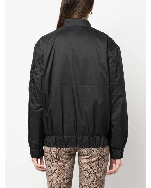 Rains Black Flap-Pockets Puffer Jacket