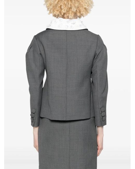 ShuShu/Tong Gray Sequinned-Collar Jacket
