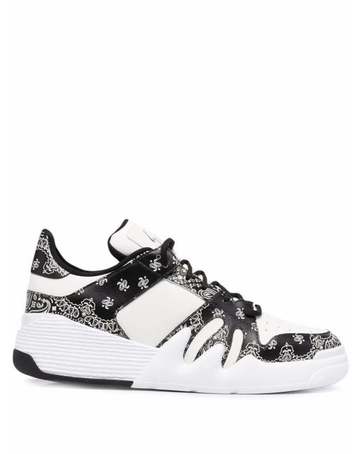 Giuseppe Zanotti White Bandana-Print Low-Top Sneakers for men