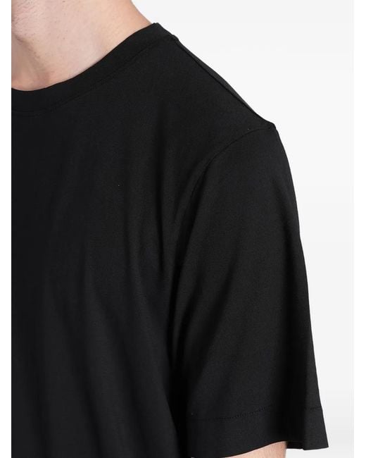 Alpha Studio Black Crew-Neck Short-Sleeve T-Shirt for men