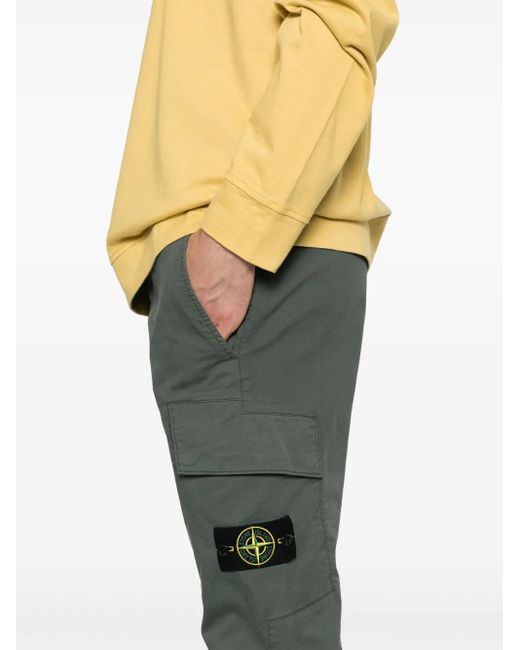 メンズ Stone Island コンパスバッジ パンツ Green