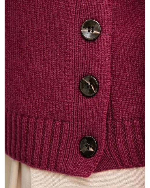 Silvian Heach Red Button Roll-Neck Sweater