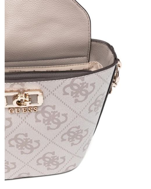 Guess White Karnilla Patterned Top-Handle Tote Bag