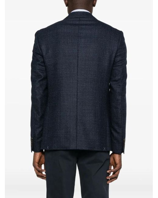 Sand Wollen Blazer Met Enkele Rij Knopen in het Blue voor heren