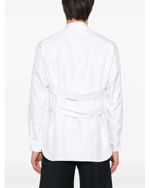 Comme des Garçons White Patterned-Jacquard Shirt for men