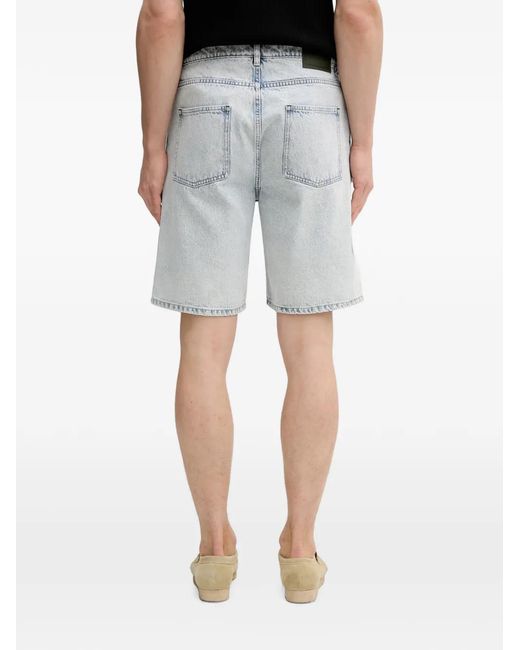 Drole de Monsieur Blue Corduroy-Trim Shorts for men