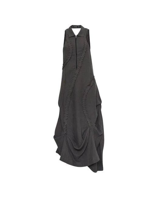 OPEN YY White Ruffle-Trimmed Maxi Dress