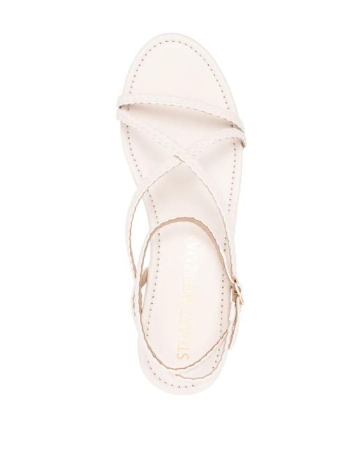 Stuart Weitzman Natural Wovette Wedge Sandals