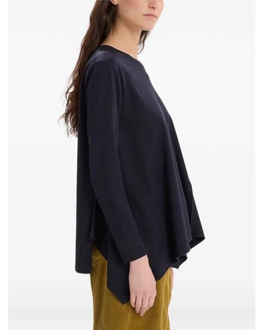 High Blue Asymmetric Long-Sleeved T-Shirt