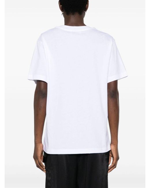 Moschino White Logo-raised Cotton T-shirt