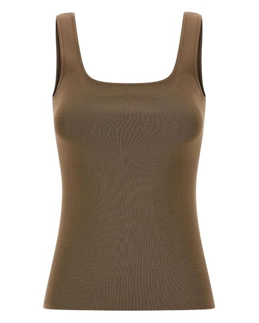 Entire studios Brown Square-Neck Knit Top