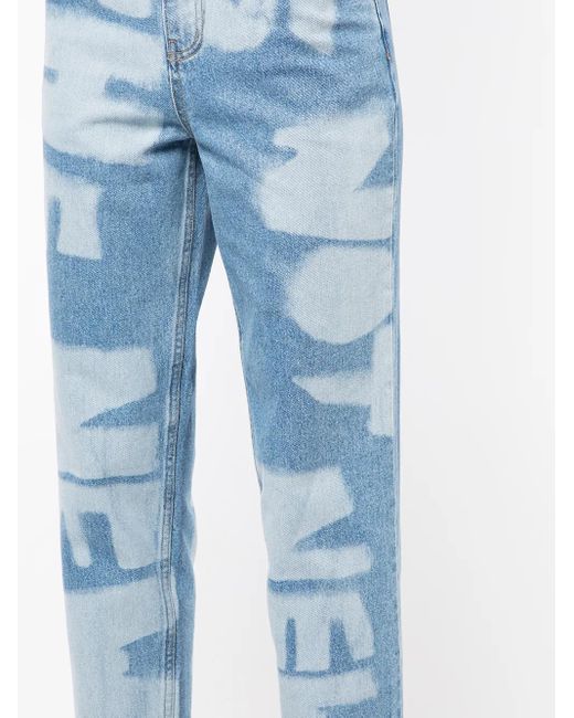 Adererror Blue Slogan Washed Jeans