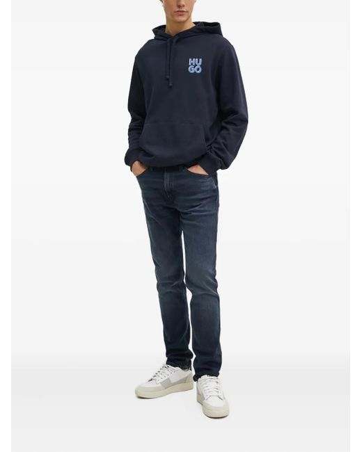 HUGO Blue Logo Hooded Sweatshirt for men