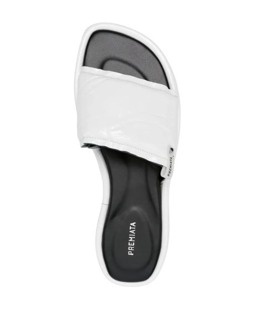 Premiata White Patent Leather Slides