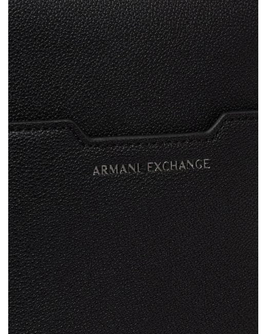 ARMANI EXCHANGE Black Logo-Stamp Crossbody Bag